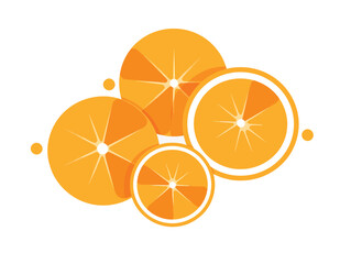 Clean Cut: Minimalist Illustrations of Fresh Orange Slices on a White Background
