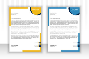 Attractive business letterhead template with two color variations 