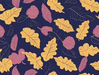 Whimsical Leaves: A Playful and Colorful Seamless Summer Leaf Pattern for Weddings
