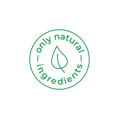 Only natural ingredients vector icon, editable stroke