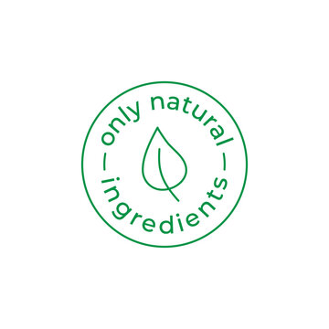 Only natural ingredients vector icon, editable stroke