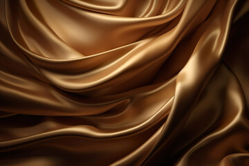 Gold silk satin background. Generative Ai.