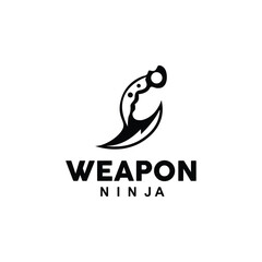 Weapon Logo, Traditional Weapon Karambit Vector, Ninja Fighting Tool Simple Design, Symbol Icon, Illustration