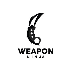Fototapeta premium Weapon Logo, Traditional Weapon Karambit Vector, Ninja Fighting Tool Simple Design, Symbol Icon, Illustration