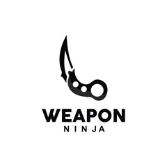 Weapon Logo, Traditional Weapon Karambit Vector, Ninja Fighting Tool Simple Design, Symbol Icon, Illustration