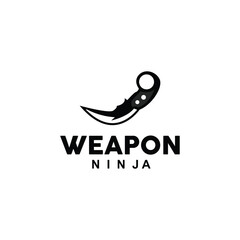 Weapon Logo, Traditional Weapon Karambit Vector, Ninja Fighting Tool Simple Design, Symbol Icon, Illustration