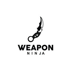 Weapon Logo, Traditional Weapon Karambit Vector, Ninja Fighting Tool Simple Design, Symbol Icon, Illustration