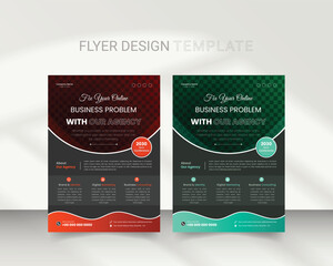 A4 modern unique professional corporate businesss flyer design template or brochure designs for company advertising.
