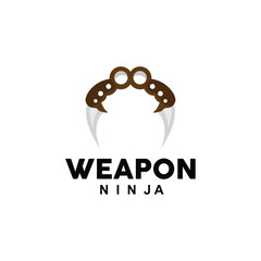 Weapon Logo, Traditional Weapon Karambit Vector, Ninja Fighting Tool Simple Design, Symbol Icon, Illustration