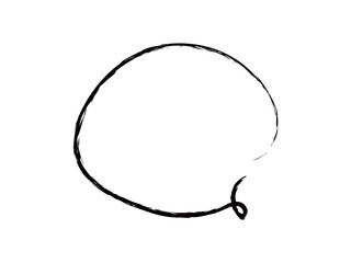 シンプルな手描きのふきだし線画　円