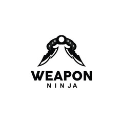 Weapon Logo, Traditional Weapon Karambit Vector, Ninja Fighting Tool Simple Design, Symbol Icon, Illustration