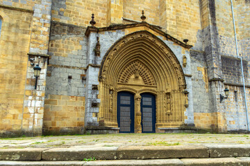 Fototapeta na wymiar Facade Saint Mary Catholic Church in Gernika-Lumo, Basque Country, Spain.