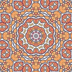 Abstract Pattern Mandala Flowers Art Colorful Orange Brown 48
