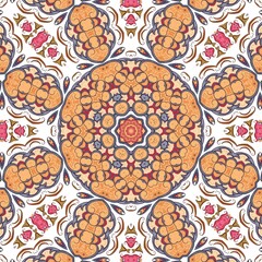 Abstract Pattern Mandala Flowers Art Colorful Orange Brown 46