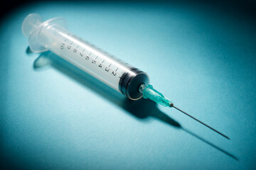 Close-up of a syringe to administer medication