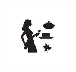 A cute girl silhouette vector art