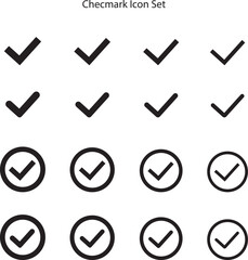 Black tick icon sign symbol approved isolated on white background. modern icon of tick icon.