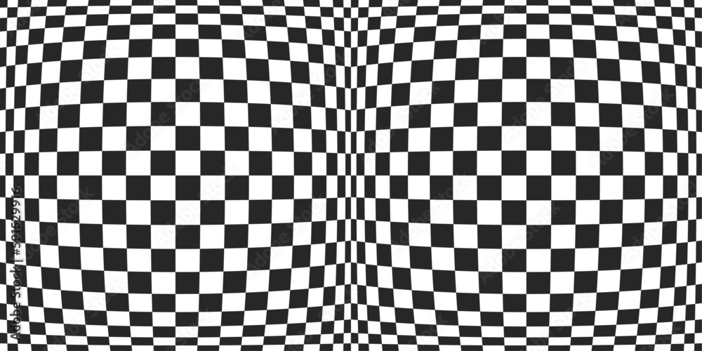 Aufkleber Checkered pattern with decreasing cells towards the edges. Seamless vector wallpaper. For print, surfaces, packaging, pillows, interior.