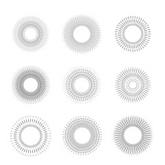 Vintage Sunburst, Black and White Sun Vector Icon, Bursting Sun Rays, Star Pictograph, Speed Lines