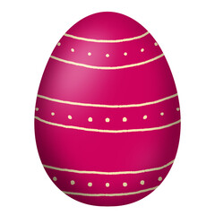 Colorful handmade  Easter Egg isolated on a white background. 