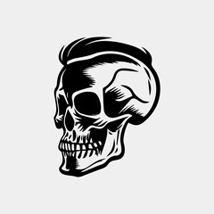 Hipster Skull vector design idea