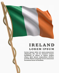 White Backround Flag Of IRELAND