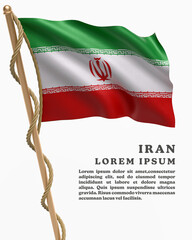 White Backround Flag Of IRAN