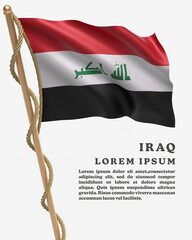 White Backround Flag Of  IRAQ
