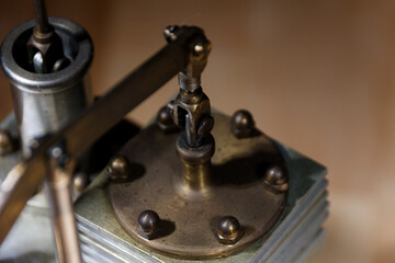 closeup of a stirling engine construction