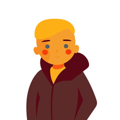 Little blond boy. Cartoon vector illustration in flat modern style isolated