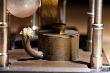 closeup of a stirling engine construction