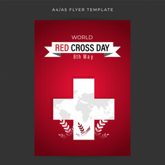 Vector illustration of World Red Cross Day social media story feed mockup template