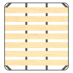 3D rendering illustration of a king size bed frame with large slats