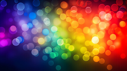 Abstract spectrum of bokeh lights blurred background.
