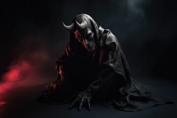 Dark demonic figure. Generative AI.