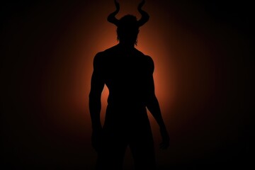 Demon silhouette. Generative AI.