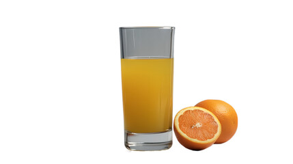 Orange Juice Isolated on White Background, Image Ai Generated
