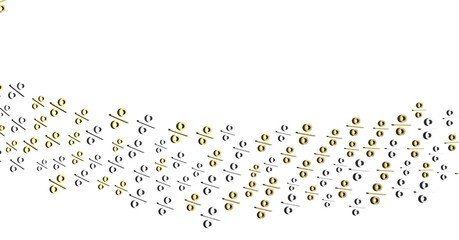 Sales icons floating in the air 3D rendering - 3D percent rain illlustration