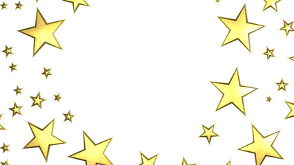 XMAS Stars - Banner with golden decoration. Festive border with falling glitter dust and stars.
