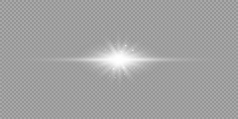 White horizontal light effect of lens flares