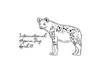 line art of international hyena day good for international hyena day celebrate. line art. illustration.