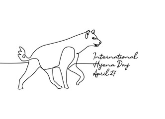 line art of international hyena day good for international hyena day celebrate. line art. illustration.