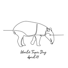 line art of world tapir day good for world tapir day celebrate. line art. illustration.