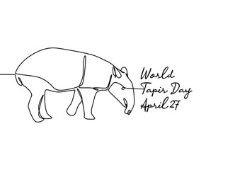 line art of world tapir day good for world tapir day celebrate. line art. illustration.
