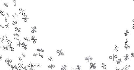 percent rain shopping digital in 3d. - 3D percent rain illlustration