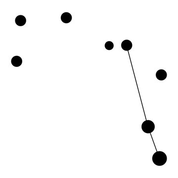 Pyxis constellation map. Vector illustration.