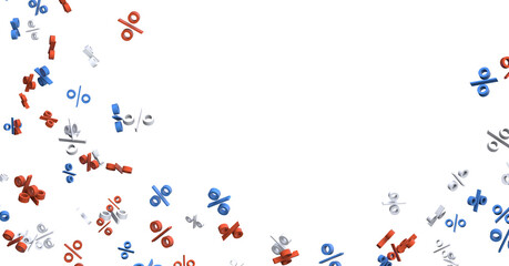 percent rain shopping digital in 3d. - 3D percent rain illlustration