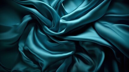 Obraz premium Blue Silk Background, Image Ai Generated