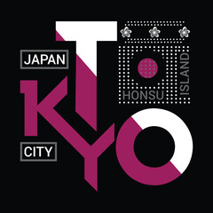 Kyoto, japan, city, Honshu island and cherry flower illustration stylish t-shirt design