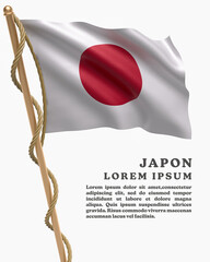 White Backround Flag Of JAPON